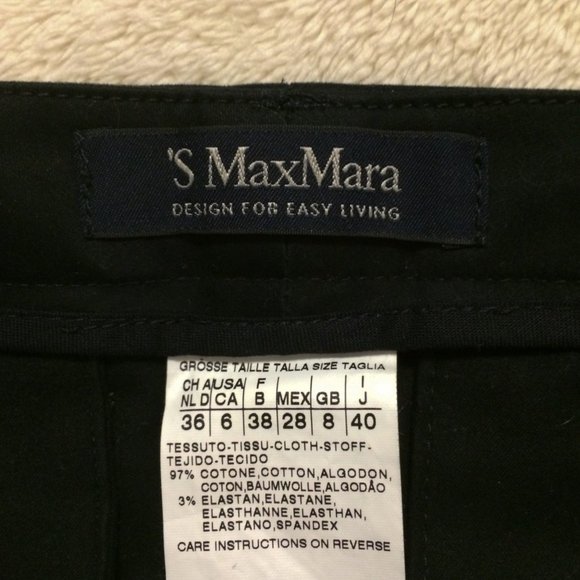 'S Max Mara black cotton pants size 6 - Picture 5 of 6